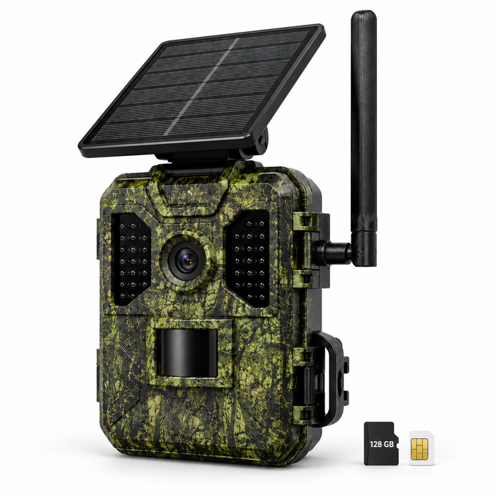 WildenoCam 4G-aurinkoriistakamera 2K – SIM ja 128 Gt